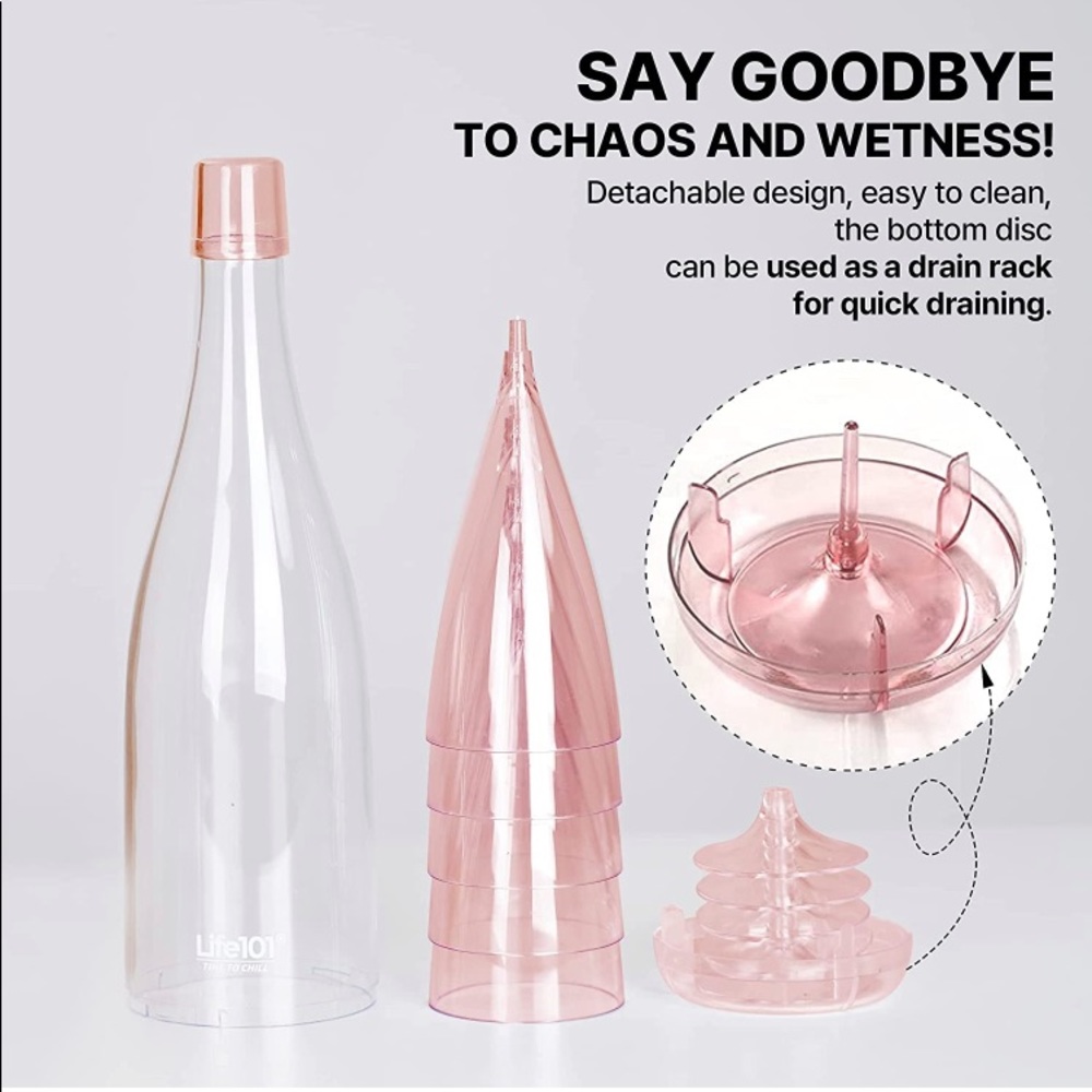Portable Picnic Wine Cup | A set of 5 (Rose)